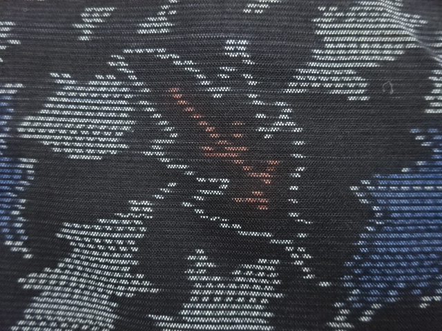JAPANESE KIMONO / ANTIQUE KIMONO / DORO OSHIMA TSUMUGI / WOVEN LEAVES
